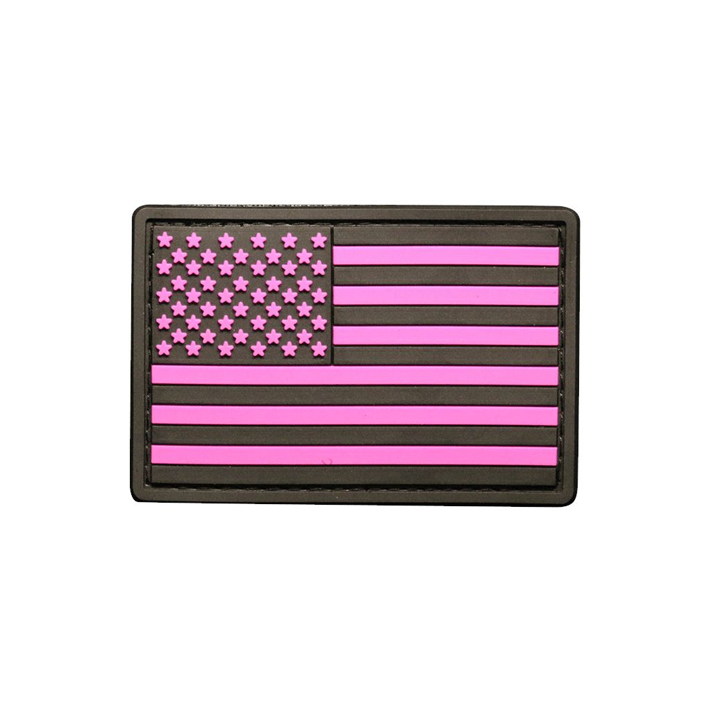 PUNISHER AMERICAN FLAG PATCH - HOOK & LOOP BACK - HOT PINK